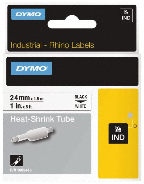 Dymo 1805443 Label Maker Label White, Heat Shrinkable Polyolefin, 60" OAL, 1" OAW