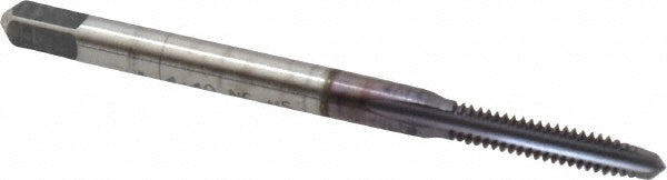 Cleveland C56052 #4-40 Plug RH 2B H2 TiCN High Speed Steel 3-Flute Straight Flute Hand Tap