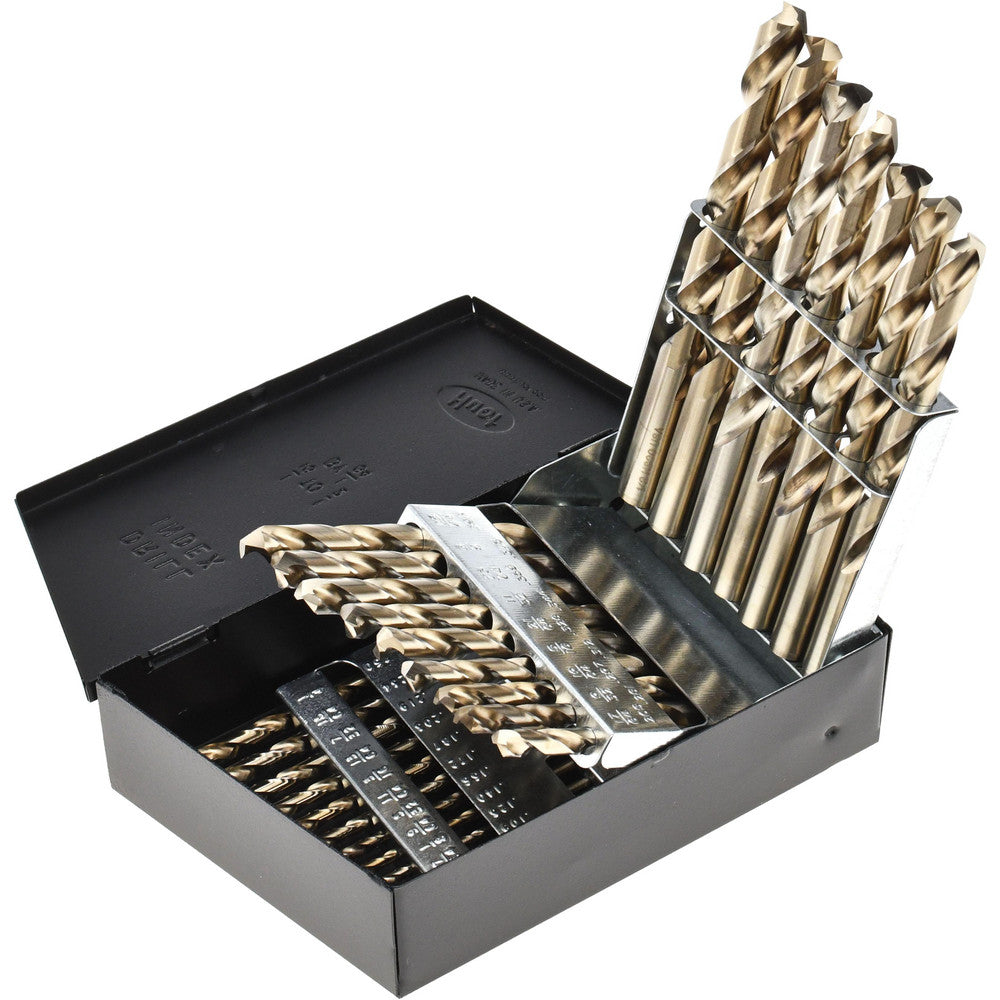 Titan USA MS99159 Drill Bit Set Jobber Length Drill Bits, 29 Pc, 0.0625" to 0.5000" Drill Bit Size, 135 deg, Cobalt
