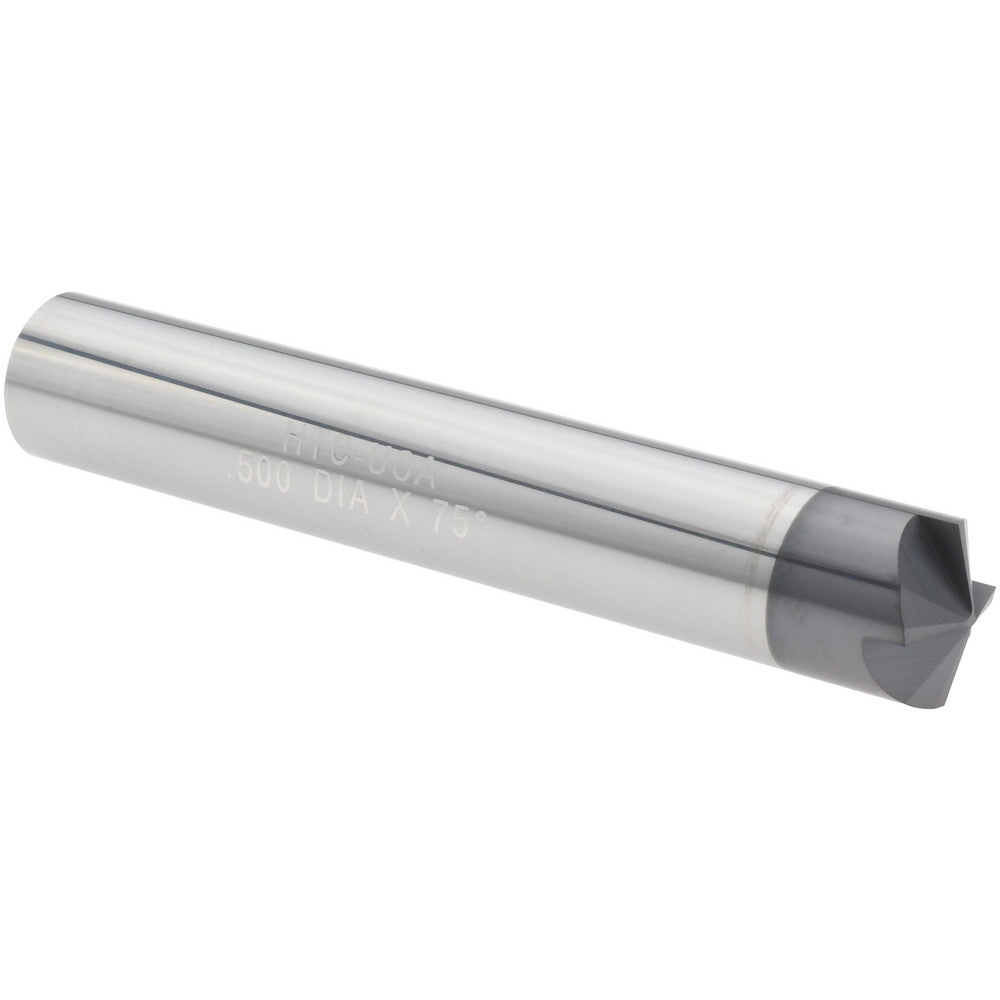 Harvey Tool 18375-C3 Chamfer Mill 1/2" Dia, 1/2" Shank Dia, 150 deg, 4 Flute, Solid Carbide, Single End