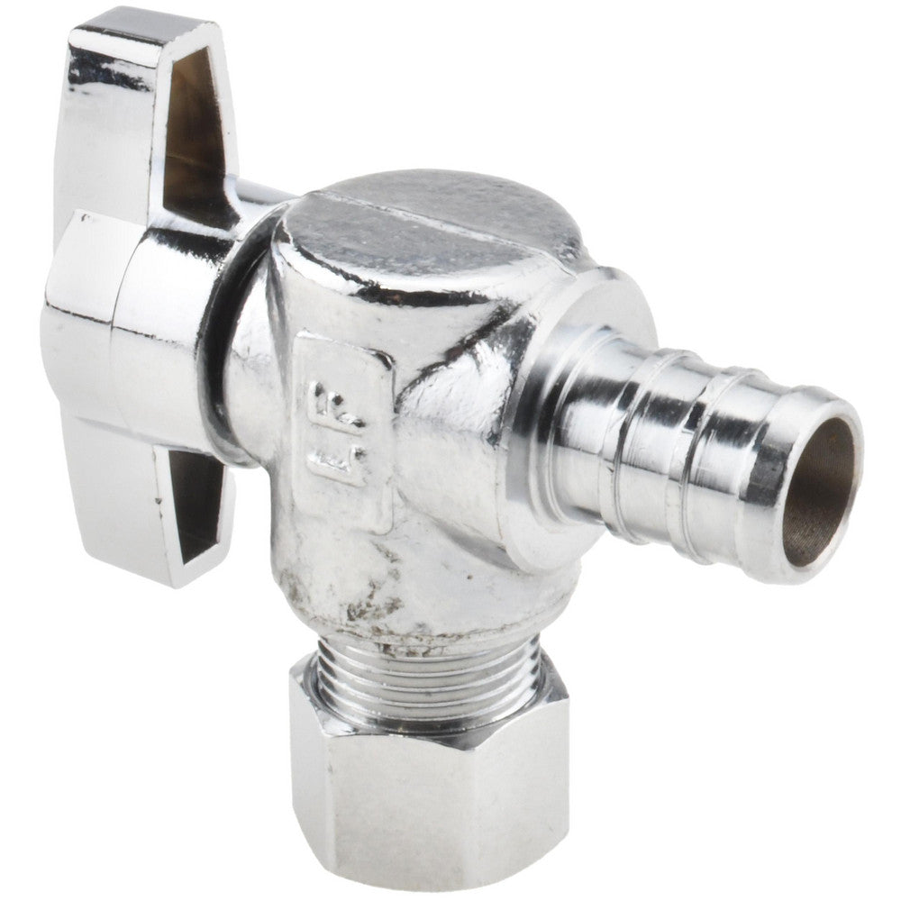 Value Collection 190-832HC PEX 1/2 Inlet, 125 Max psi, Chrome Finish, Brass Water Supply Stop Valve