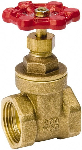 Value Collection 100-405NL Gate Valve Compact Gate, 1" Pipe, IPS, Brass