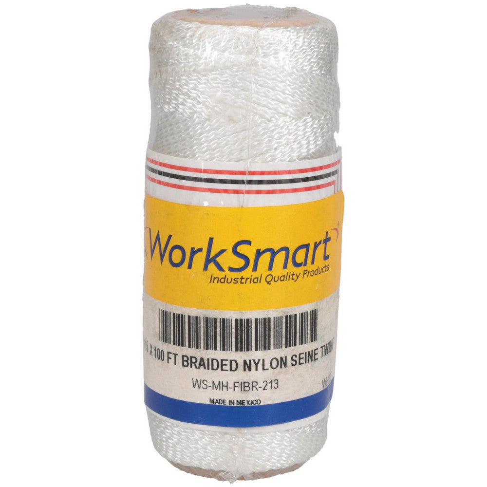 Value Collection WS-MH-FIBR-213 Braided Seine Twine #15 Twine Dia, Nylon, White