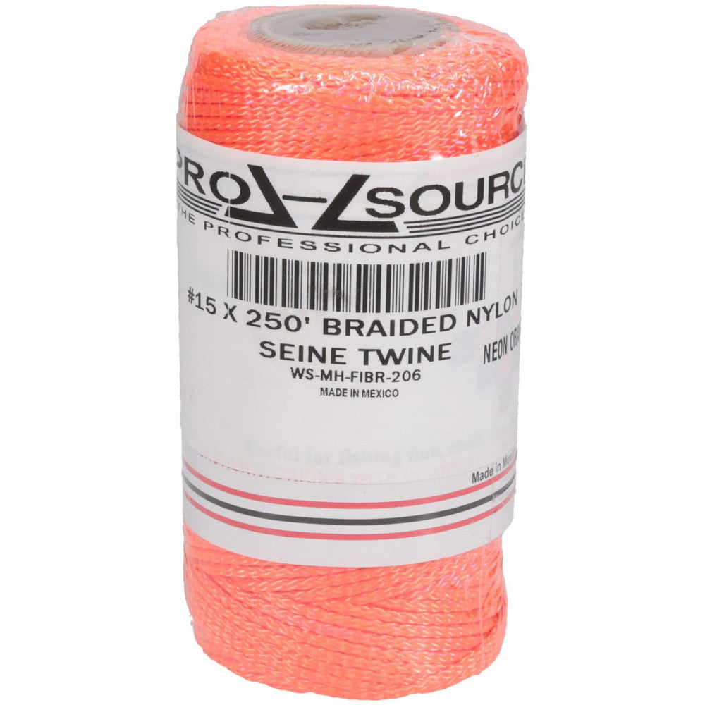 Value Collection WS-MH-FIBR-206 Braided Seine Twine #15 Twine Dia, Nylon, Orange