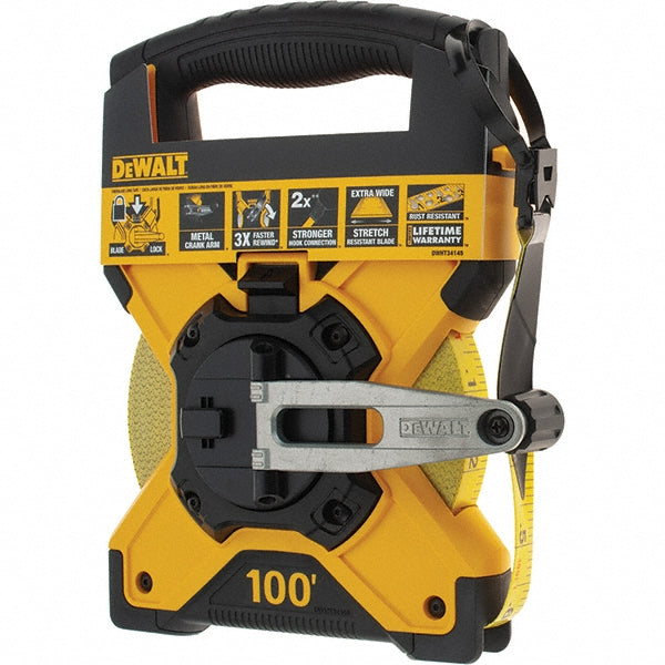 DeWALT DWHT34145 Tape Measure 100' Long, 3/4" Width, Yellow Blade