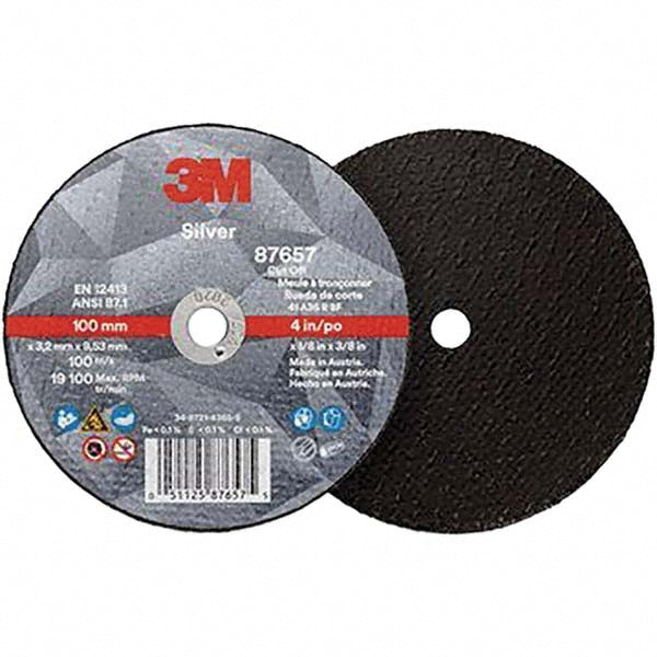 3M 7100141050 Cutoff Wheel 4" Dia, 1/8" Thick, 3/8" Hole, Ceramic