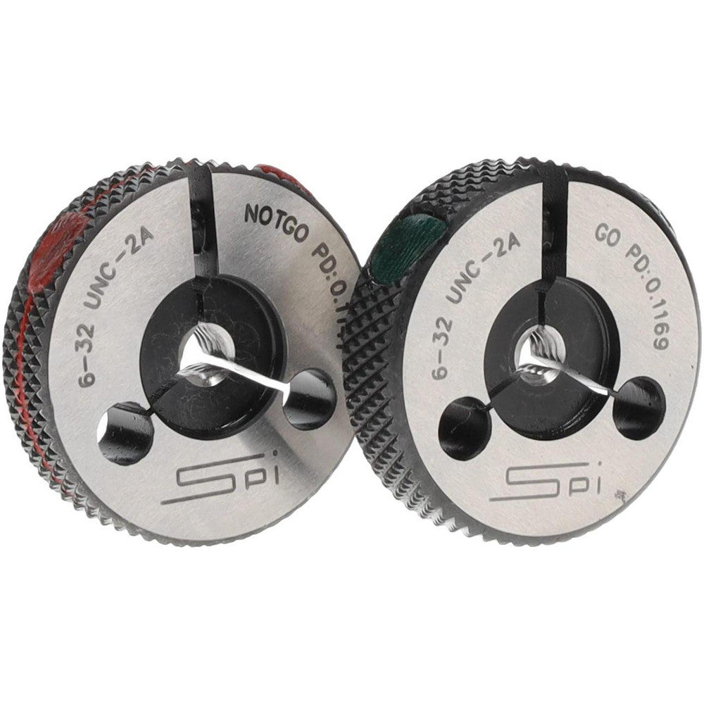 SPI 23-135-7 Threaded Ring Gage #6-32 Thread, Class 2A, Go & No Go
