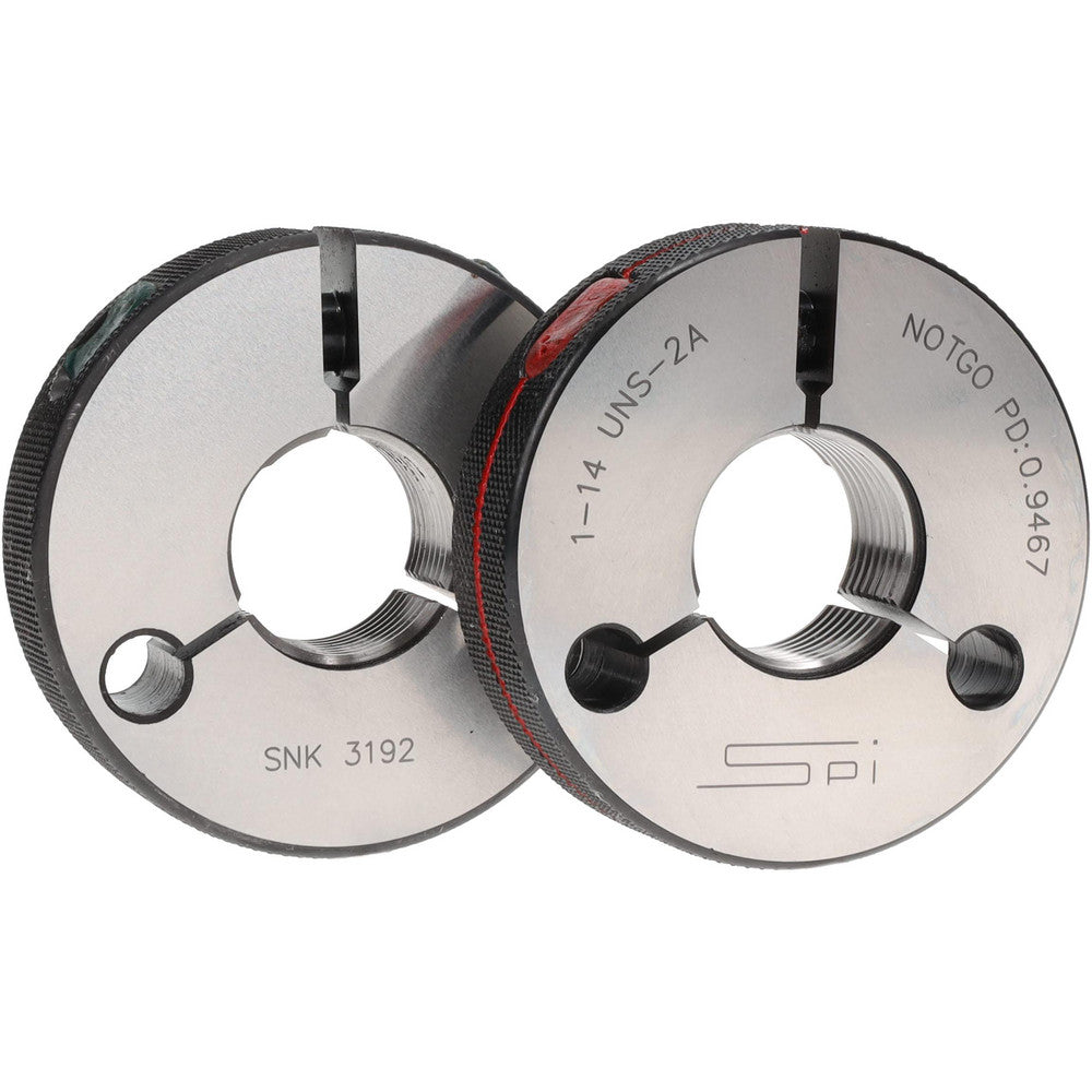 SPI 23-209-0 Threaded Ring Gage 1-14 Thread, Class 2A, Go & No Go