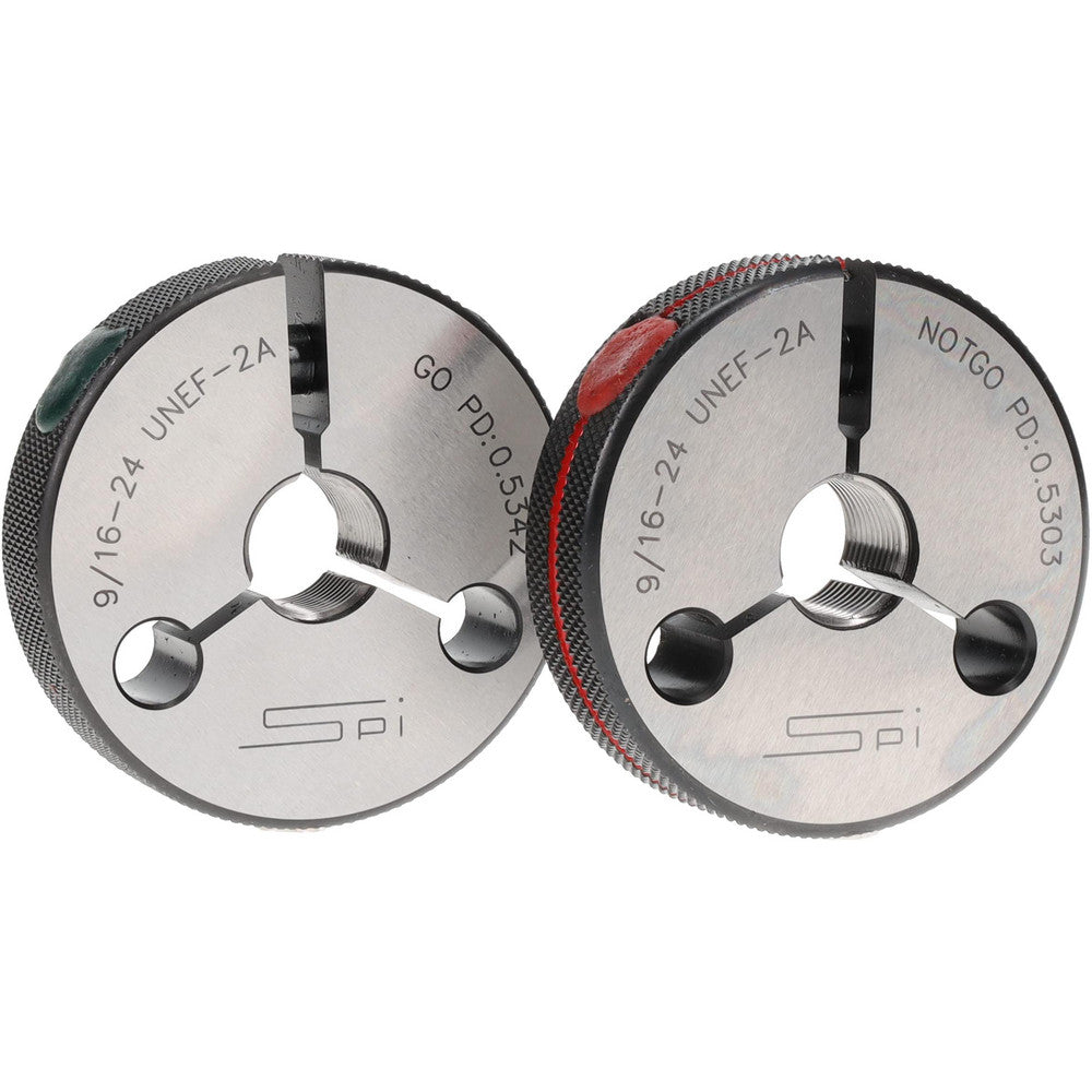SPI 23-185-2 Threaded Ring Gage 9/16-24 Thread, Class 2A, Go & No Go