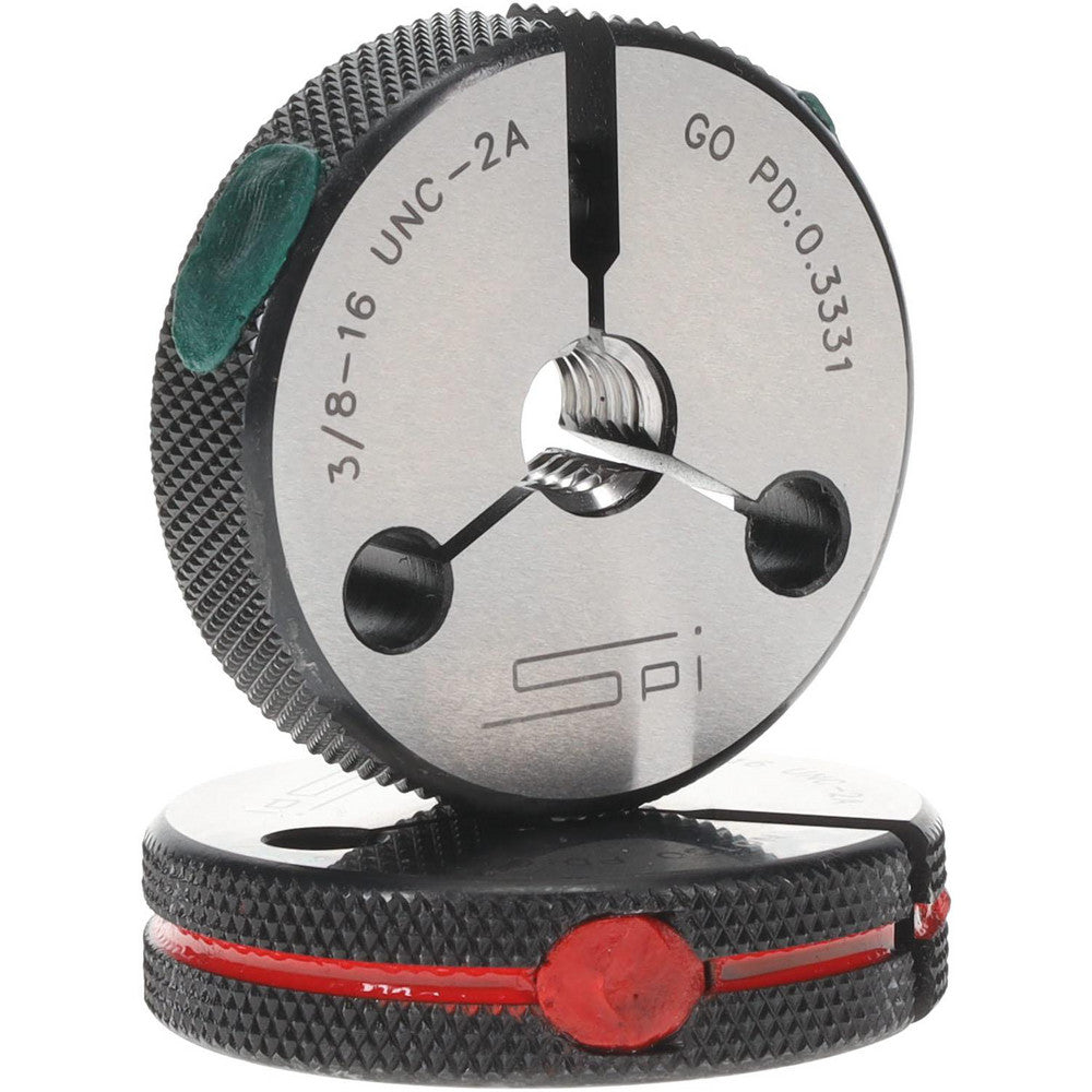 SPI 23-163-9 Threaded Ring Gage 3/8-16 Thread, Class 2A, Go & No Go