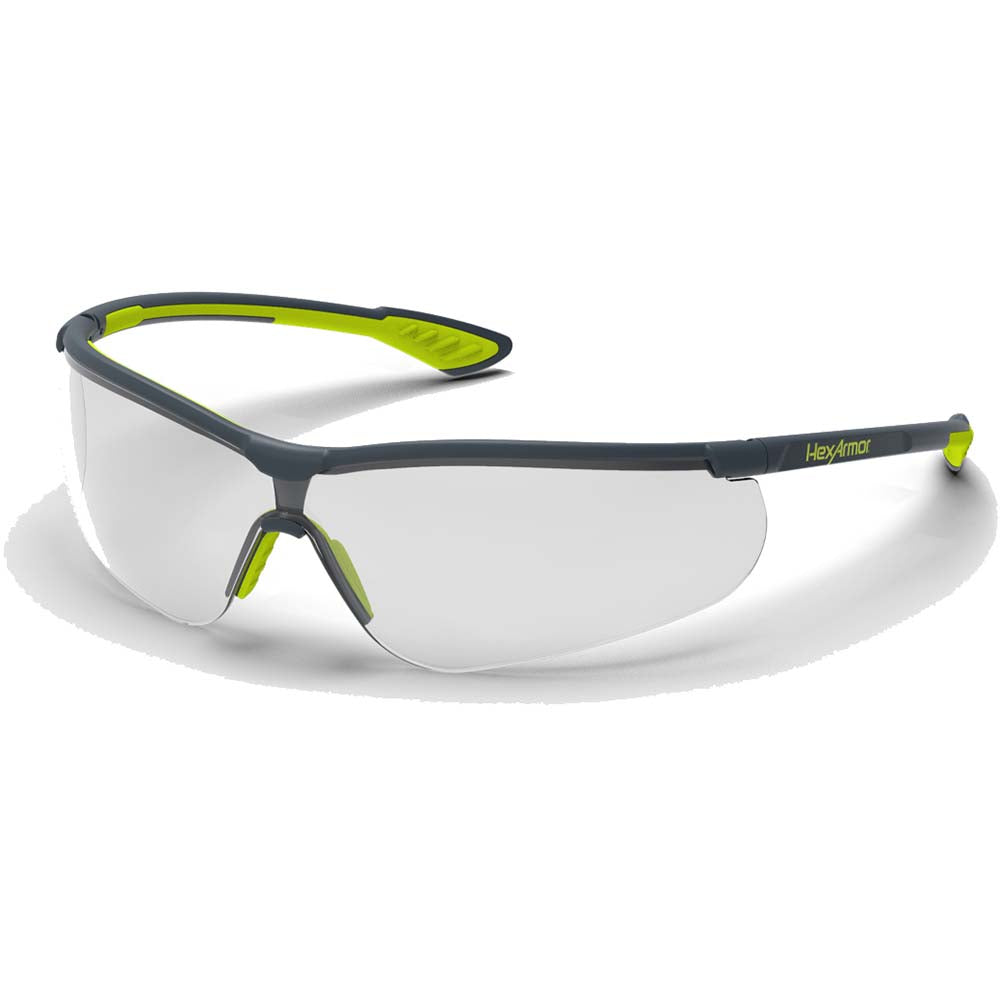 HexArmor 11-15004-03 Safety Glasses Anti-Fog & Scratch-Resistant, Polycarbonate, Clear Lenses, Frameless