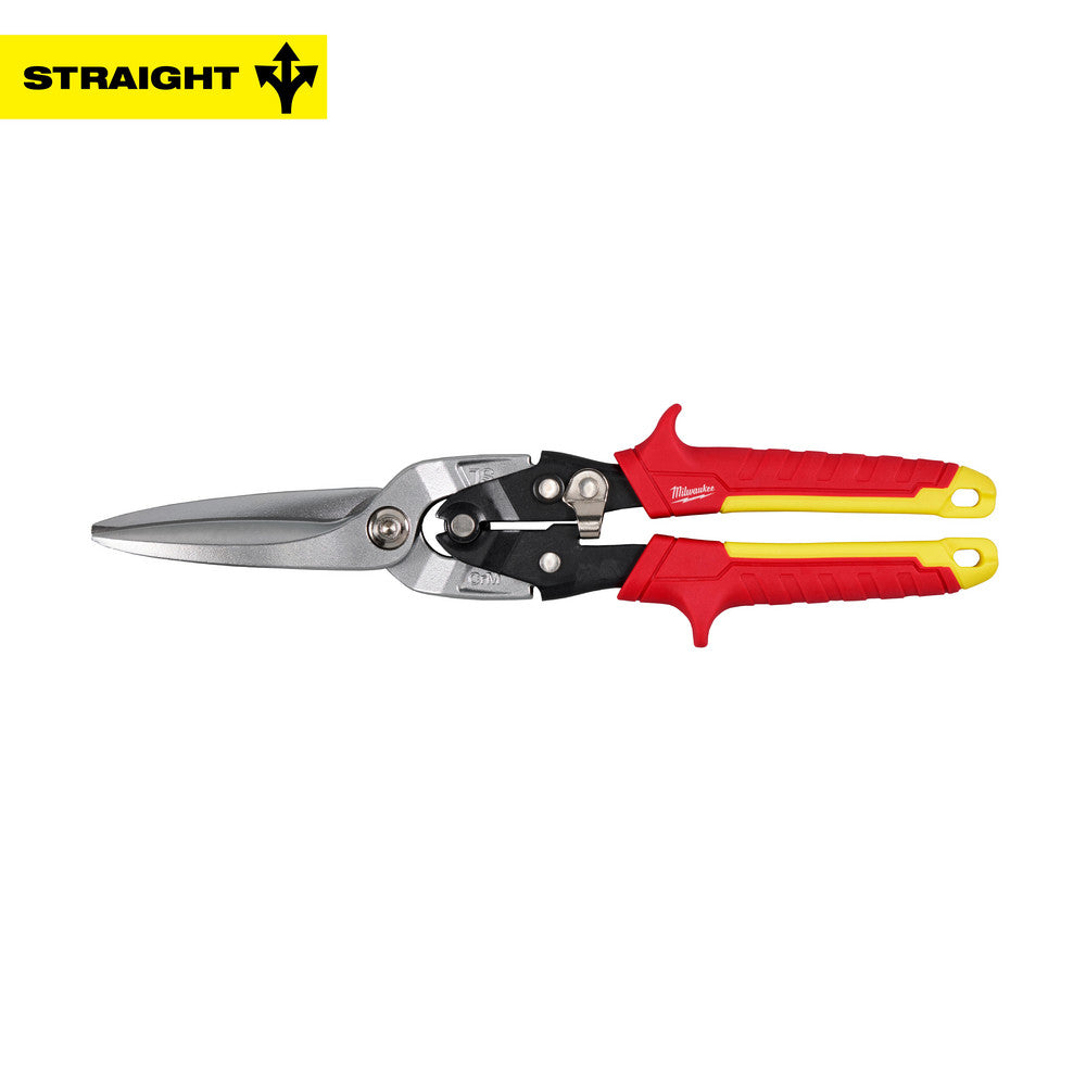 Milwaukee Tool 48-22-4567 Snips Tool Type Aviation Snips Cutting Length (Decimal Inch) 3.0300 Overall Length Range 10 in & Longer Cutting Direction Straight Overall Length (Inch) 11-5/8 Handle Material Thermoplastic Rubber