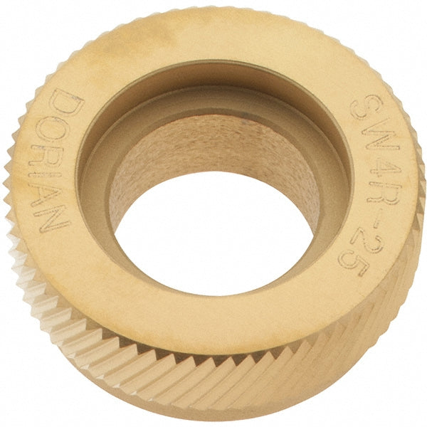 Dorian Tool 73310128088 Beveled Face Knurl Wheel 1" Dia, 90 ° Tooth Angle, 25 TPI, Diagonal, High Speed Steel