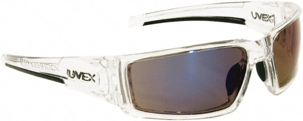 Uvex S2975 Safety Glass Scratch-Resistant, Blue Mirror Lenses, Full-Framed