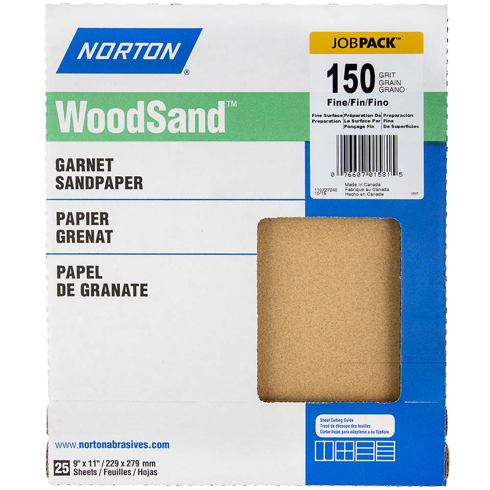 Norton 07660701581 Sanding Sheet 150 Grit, Garnet, Coated