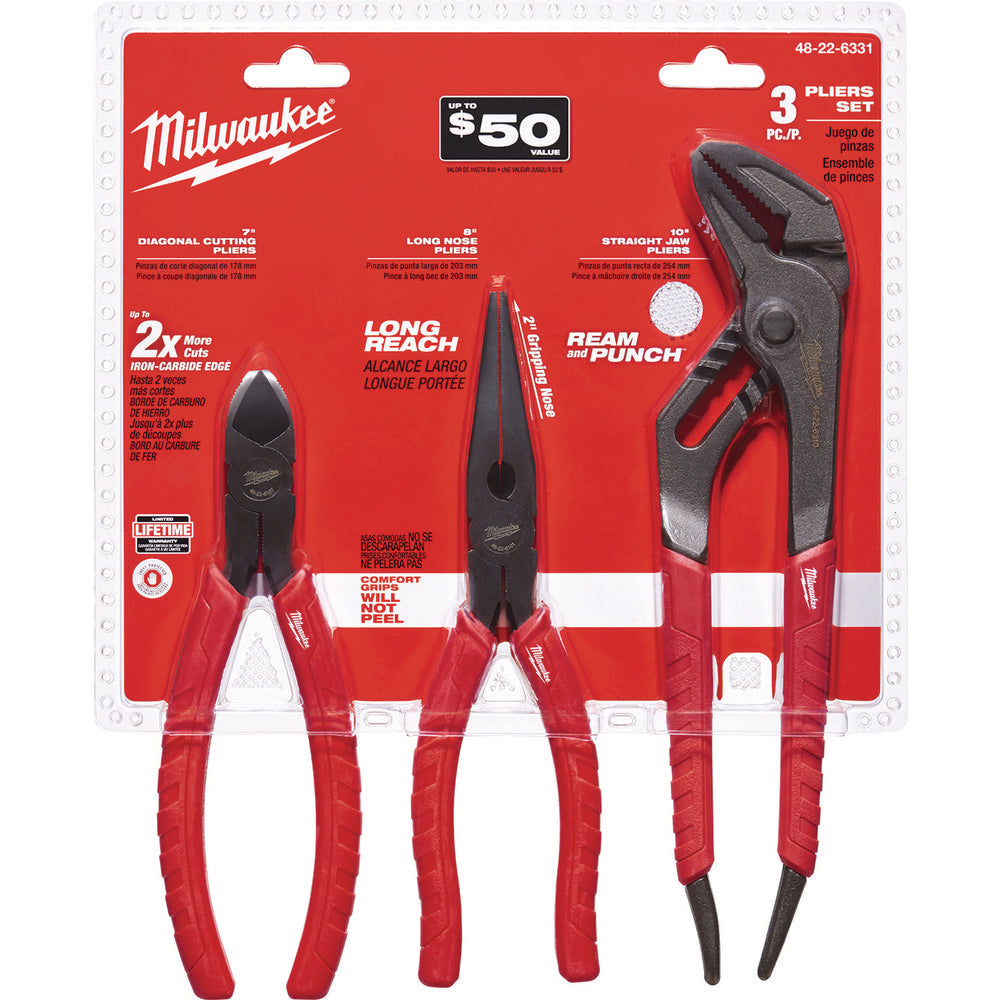 Milwaukee Tool 48-22-6331 Milwaukee Tool Plier Set 3 Pc