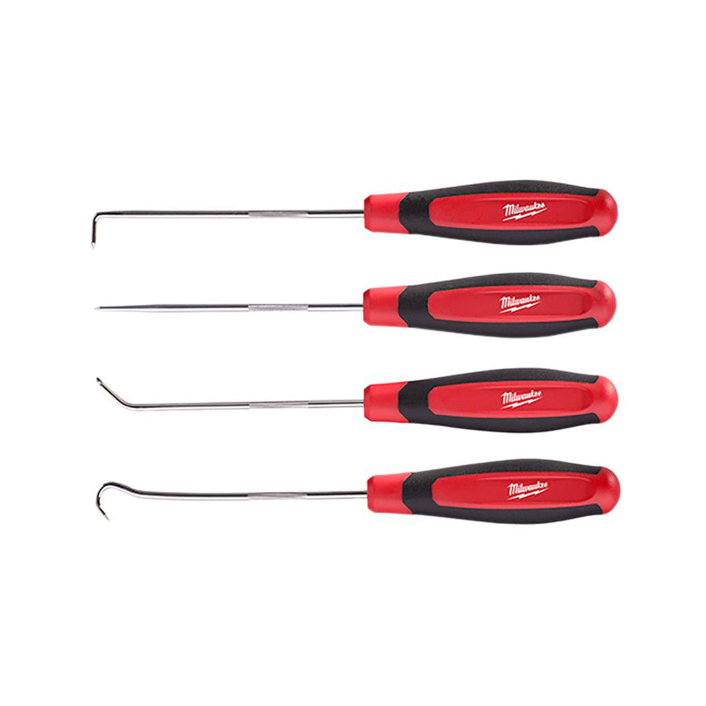 Milwaukee Tool 48-22-9215 Scribe & Probe Sets Type Hook & Pick Scriber Set Number of Pieces 4.000 Overall Length 8.3 in Includes Hook 90° Hook Straight Pick Storage Tray Offset Hook Number Of Pieces 4 Contents Straight Pick, Offset Hook, Hook, 90 Degree Hook Overa