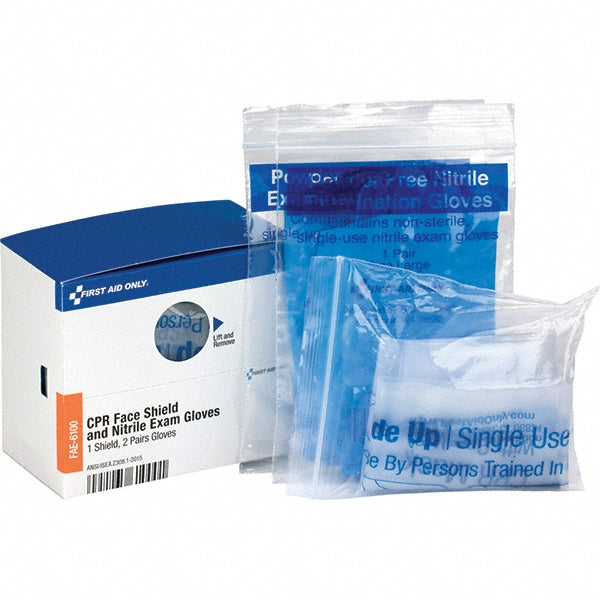 First Aid Only FAE-6100 1 5-Piece Nitrile Exam Gloves & CPR Mask