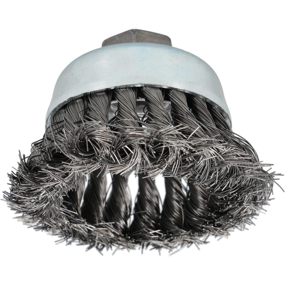 Brush Research Mfg. BUS314 Cup Brush 3" Dia, 0.014" Wire Dia, Carbon Steel, Knotted