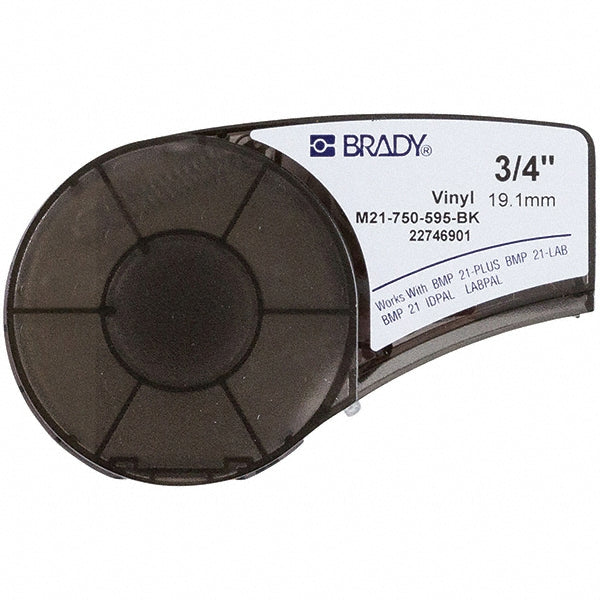 Brady 139743 Label Maker Label White & Black, Vinyl, 1 Roll