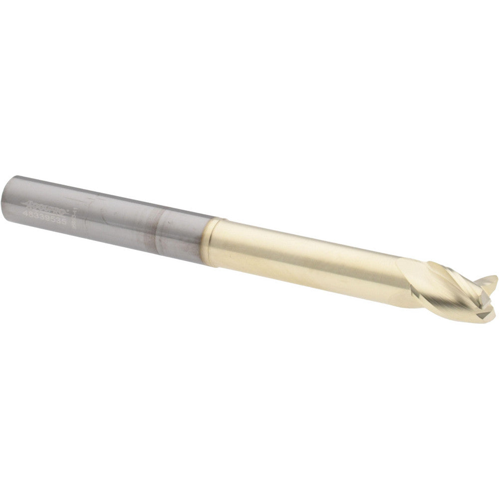 Accupro 315489 Corner Radius End Mill 3/8" Dia, 1/2" LOC, 37 deg Helix, Corner Radius End, Centercutting