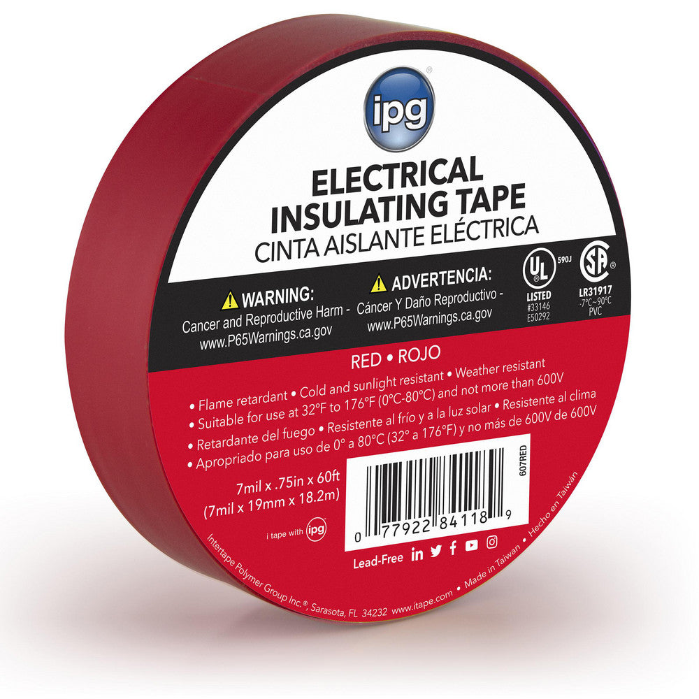 Intertape 85832 Electrical Tape Tape Material Vinyl Film Length Range 20 in & Larger Thickness (mil) 7 Color Red Series CONSMR ELEC Series Part Number 85832