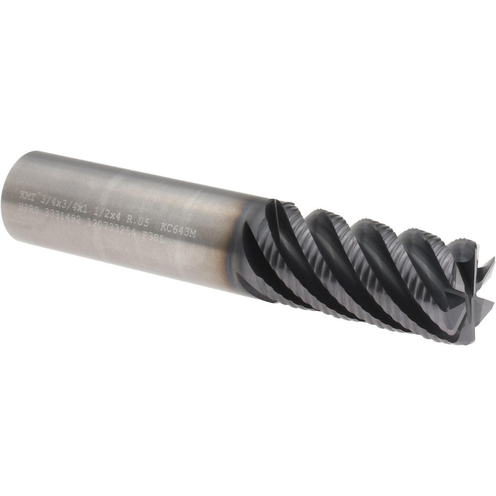 Kennametal 3331492 Roughing End Mill 3/4" Dia, 6 Flutes, 0.05" Corner Radius, Solid Carbide