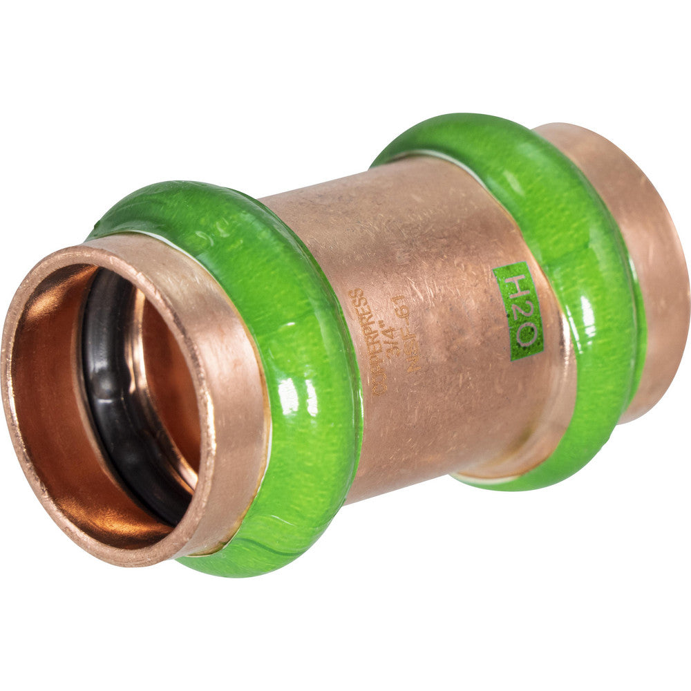 Merit Brass MB12290 Copper Pipe Fittings Fitting Type Coupling without Stop Fitting Size 1/2 Style Press Fitting Connection Type Push-to-Connect Material Copper End Connection Press