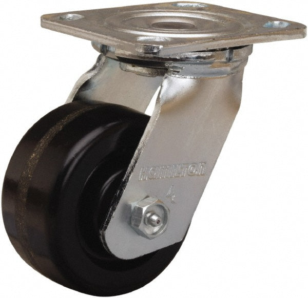 Hamilton S-524-P Swivel Top Plate Caster Phenolic, 4" Wheel Dia, 2" Wheel Width, 800 lb Capacity, 5-5/8" OAH