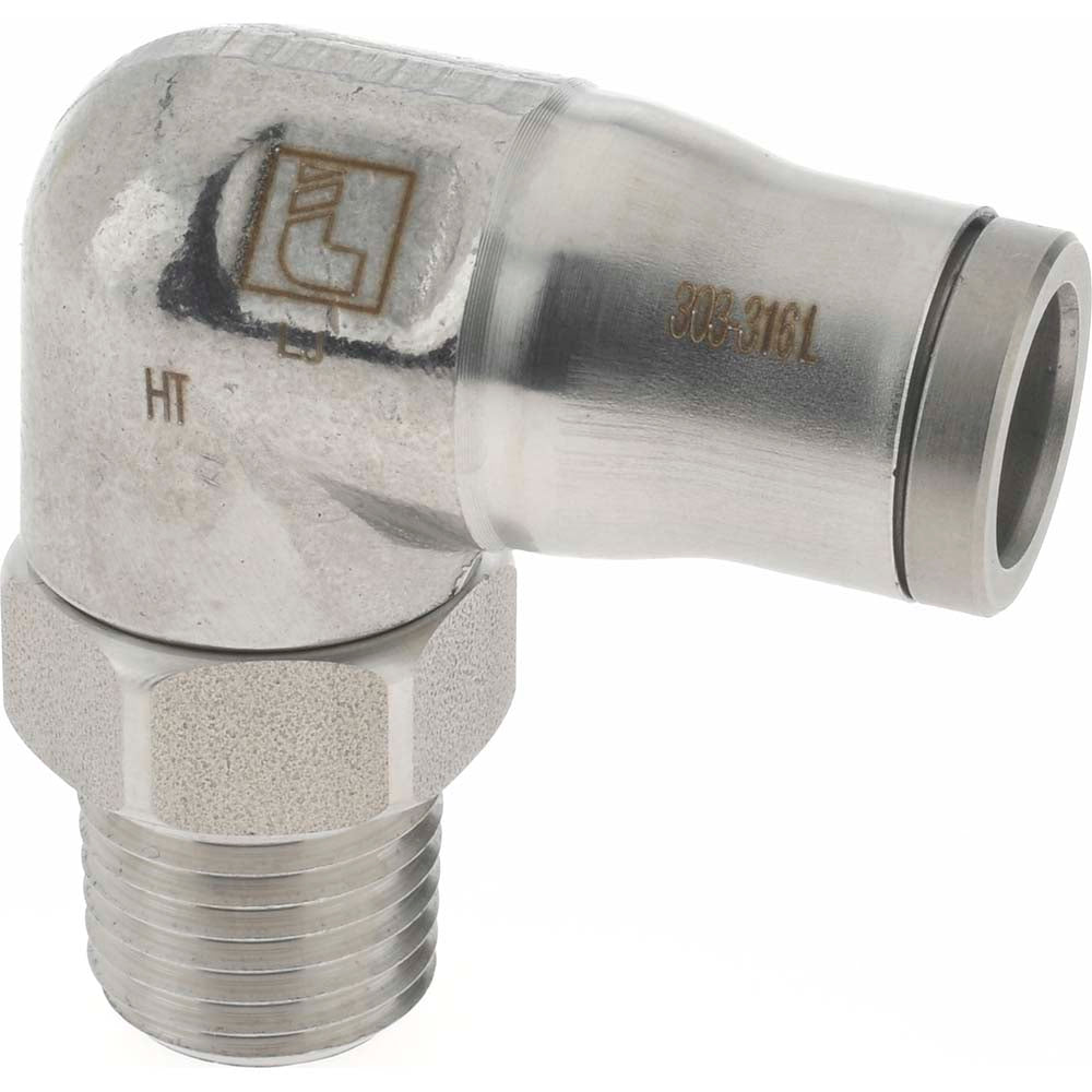 Legris 3889 60 14 Push-To-Connect Tube to Male & Tube to Male NPT Tube Fitting Male Elbow, 1/4" Thread, 3/8" OD