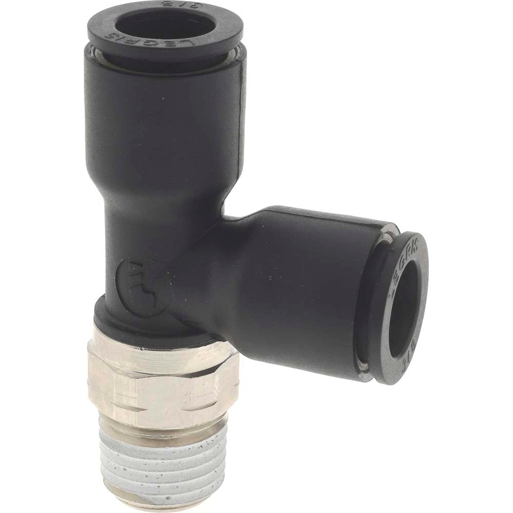 Parker KP23960 Push-To-Connect Tube Fitting Male Run Tee, 1/4" Thread, 3/8" OD