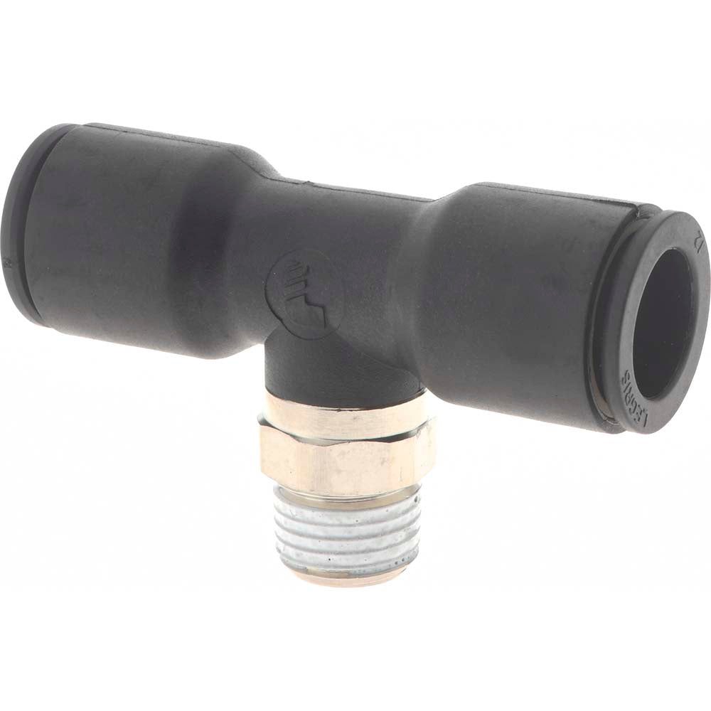 Legris 3108 12 13 Push-To-Connect Tube to Male BSPT Tube Fitting Male Branch Tee, 1/4" Thread
