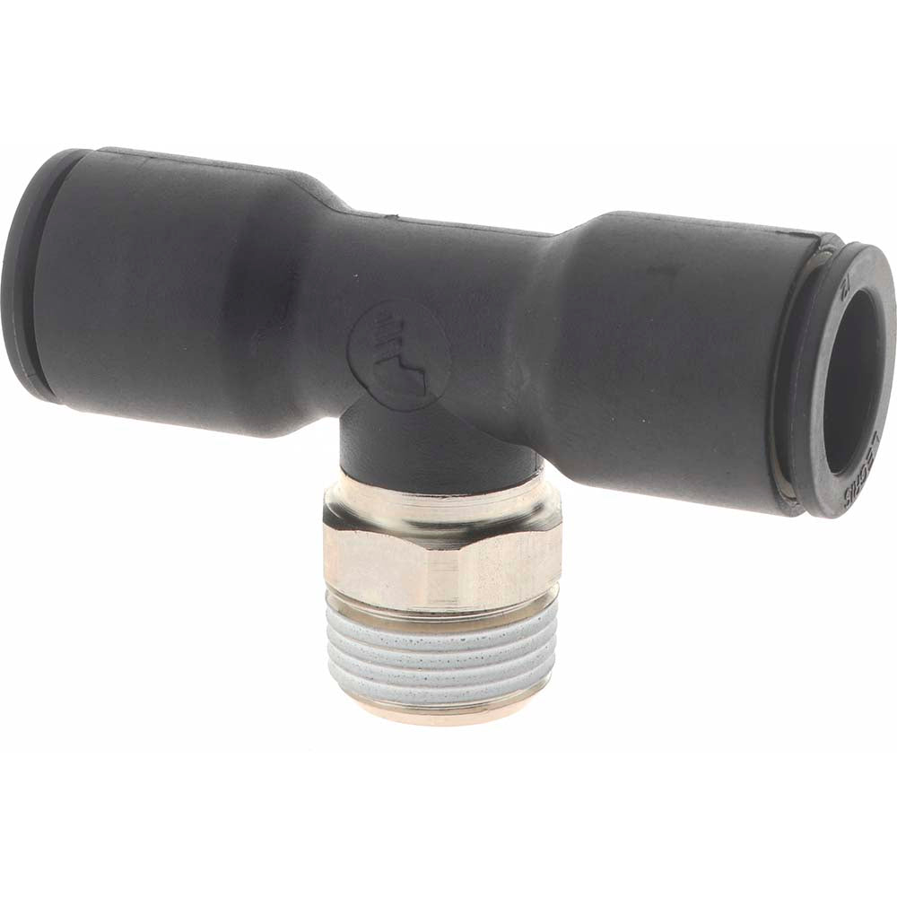 Legris 3108 12 17 Push-To-Connect Tube to Male BSPT Tube Fitting Male Branch Tee, 3/8" Thread