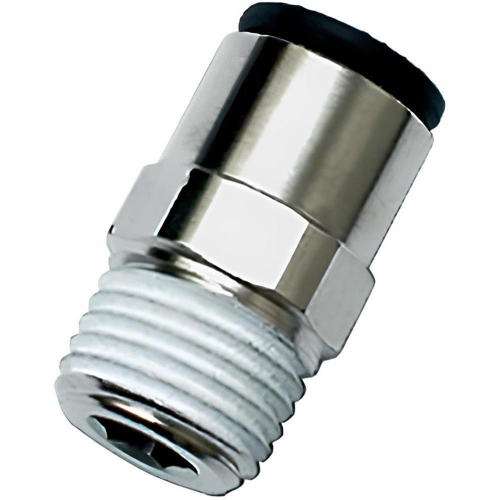 Legris 3175 12 21 Push-To-Connect Tube to Male BSPT Tube Fitting Connector, 1/2" Thread