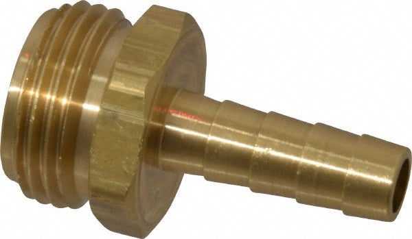 Dixon Valve & Coupling 5900612C Garden Hose Fitting 0.375" & 1" Hose, Standard Shank Male, 3/4" NH, Brass