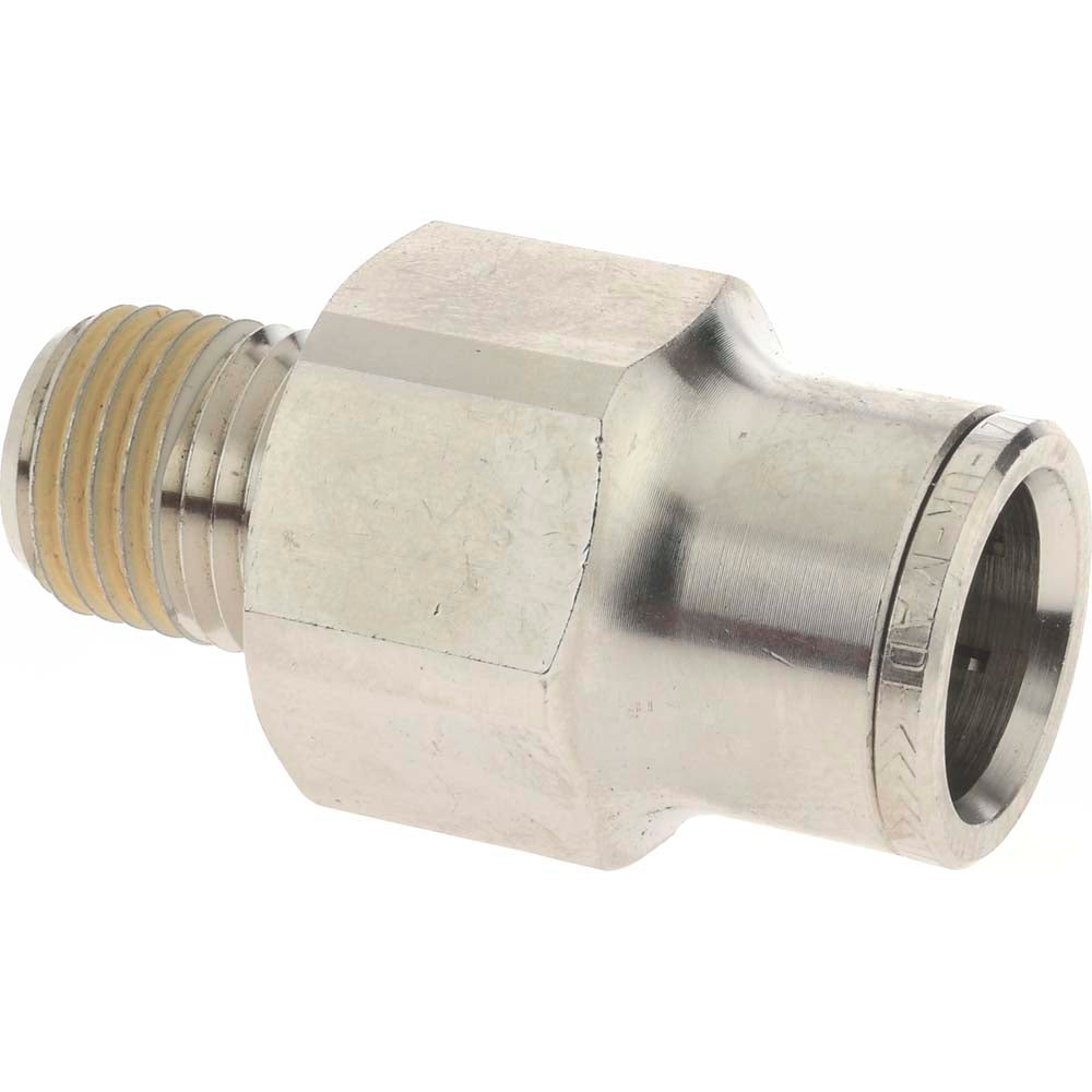 Norgren 124250728 Push-To-Connect Tube to Male & Tube to Male NPT Tube Fitting Pneufit Male Adapter, Straight, 1/4" Thread, 1/2" OD