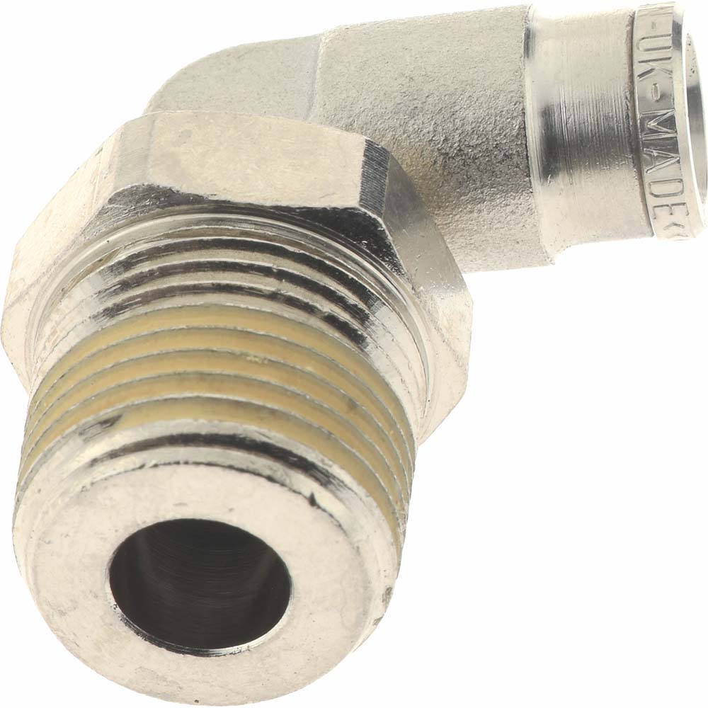 Norgren 124470438 Push-To-Connect Tube to Male & Tube to Male NPT Tube Fitting Pneufit Swivel Male Elbow, 3/8" Thread, 1/4" OD