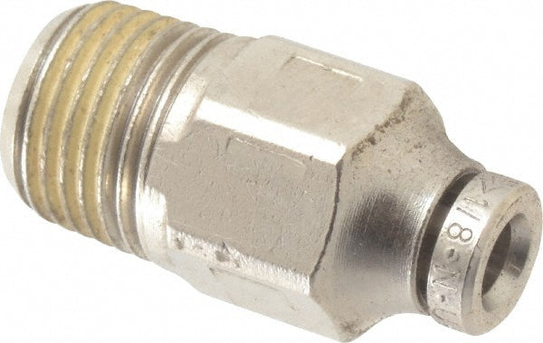 Norgren 121250118 Push-To-Connect Tube to Male & Tube to Male BSPT Tube Fitting Adapter, Straight, 1/8" Thread, 1/8" OD