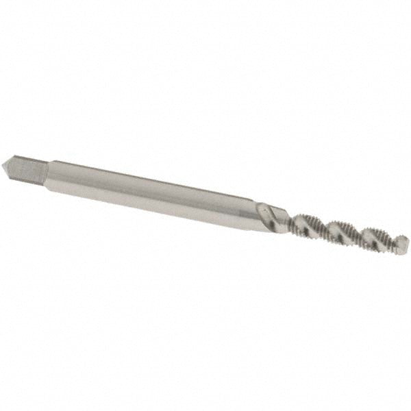 OSG 10900100 M2x0.40 Metric, 2 Flute, 50° Helix, Semi-Bottoming Chamfer, Bright Finish, High Speed Steel Spiral Flute STI Tap