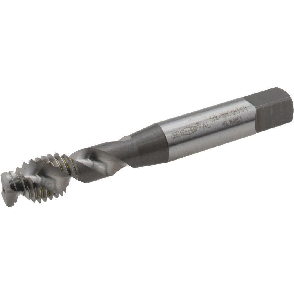 OSG 1303900800 5/16-18 UNF, 3 Flute, 50° Helix, Semi-Bottoming Chamfer, Bright Finish, High Speed Steel Spiral Flute STI Tap