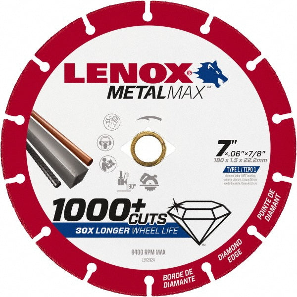 Lenox 1972924 Cut-Off Wheel Type 1 (01/41), 7" Dia, Diamond