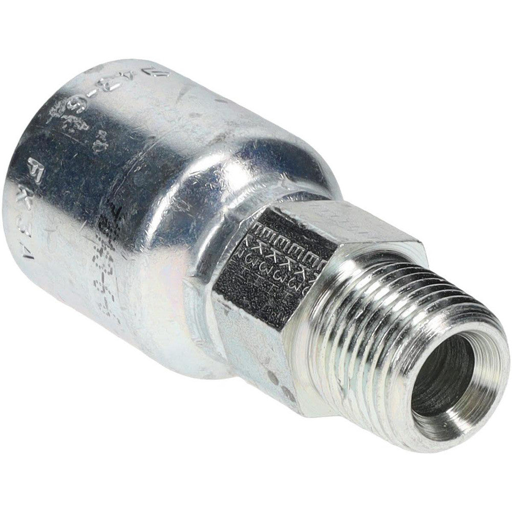Parker 10143-6-6 Hydraulic Hose Male Rigid Fitting 0.375" ID, 60mm Long, 3/8-18, 10,000 psi