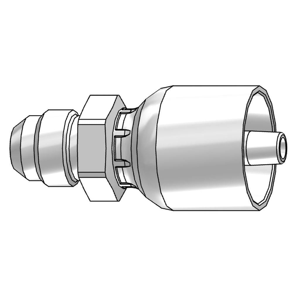 Parker 10343-6-4 Hydraulic Hose Male Rigid Fitting 0.25" ID, 4 mm, 9/16-18