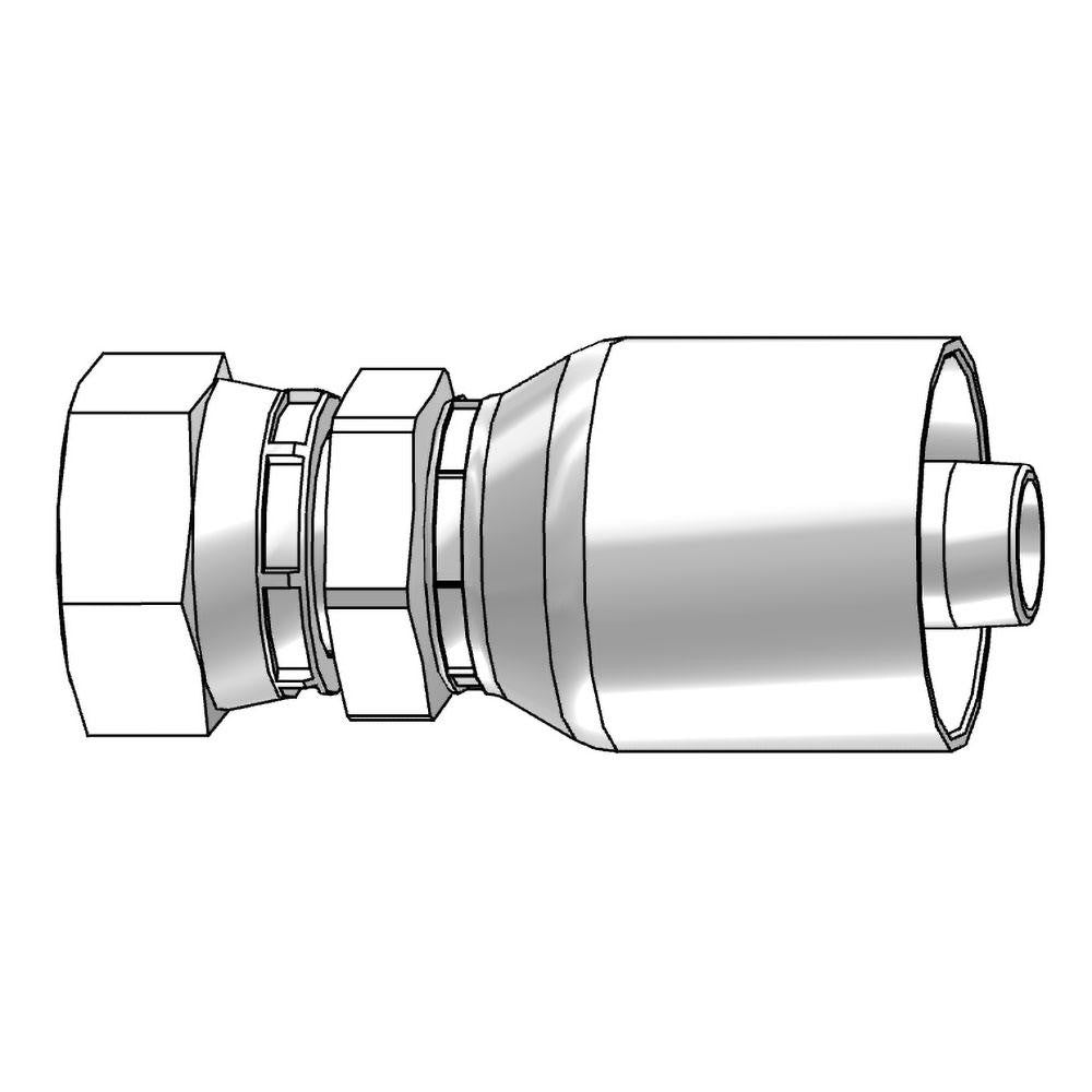 Parker 10743-8-8 Hydraulic Hose Female Swivel Fitting 0.5000" Hose ID, Hose Size 8, 1/2" Thread