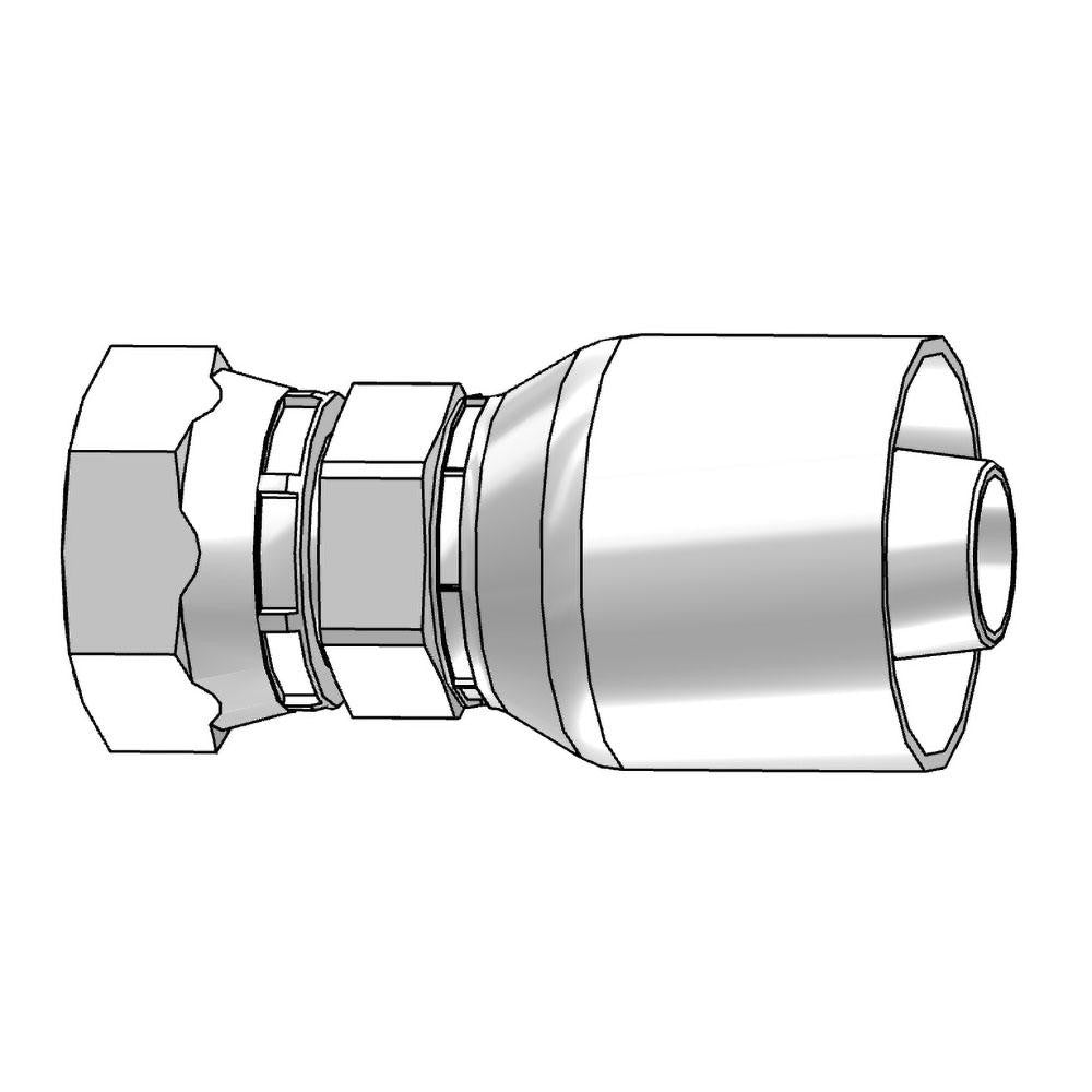 Parker 10743-12-12 Hydraulic Hose Female Swivel Fitting 0.7500" Hose ID, Hose Size 12, 3/4" Thread