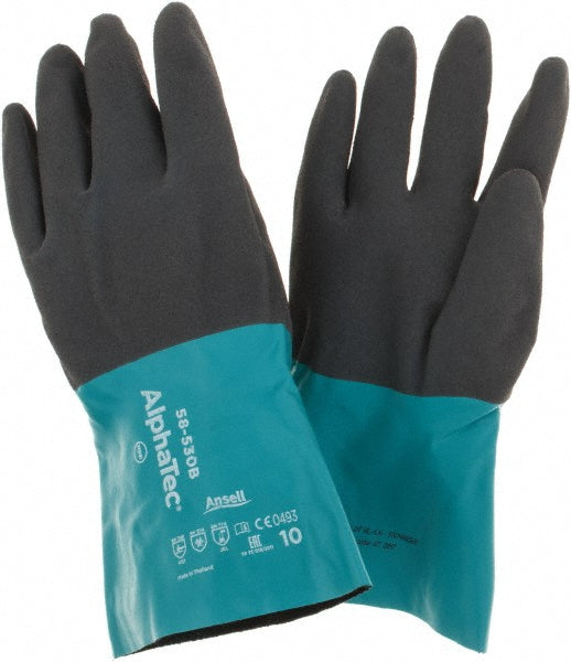 Ansell 58530B100 Series 58-530 Chemical Resistant Gloves 13.00 Thick, Nitrile, Supported,