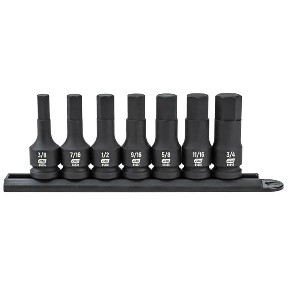 GEARWRENCH 84941 Impact Standard Socket Set 7 Pc, 1/2" Drive, 3/8 to 3/4" Socket