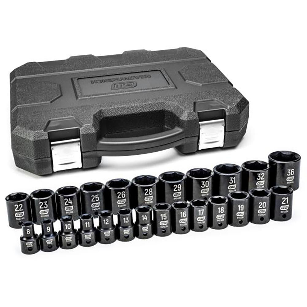 GEARWRENCH 84933N Impact Standard Socket Set 25 Pc, 1/2" Drive, 8.00 to 36.00" Socket