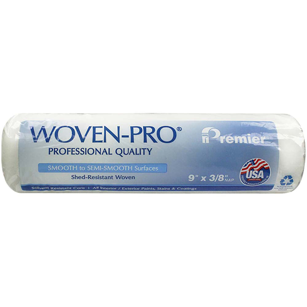 Premier Paint Roller R942 Woven-Pro Paint Roller Cover 3/8" Nap, 9" Wide