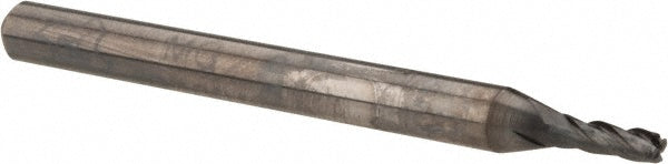 OSG 36700111 Corner Radius End Mill 1/16" Dia, 3/16" LOC, 0.0100" Radius, 4 Flute, Solid Carbide